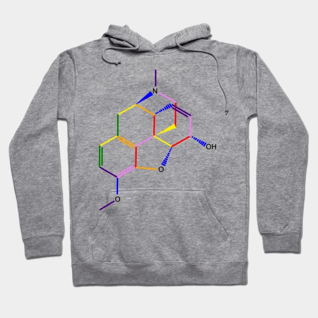 Codeine Molecule Rainbow Chemistry Hoodie by ChemECool